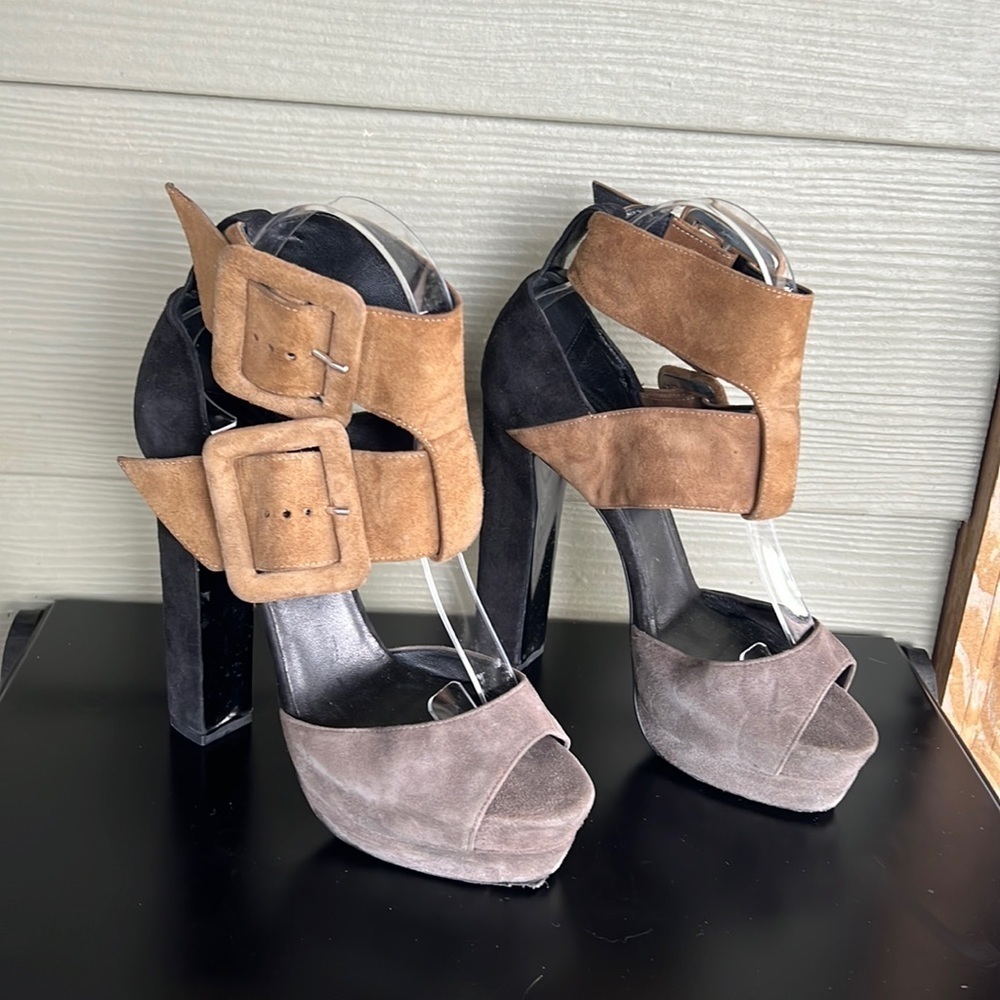 Pierre Hardy Colorblock Suede Platform Sandals